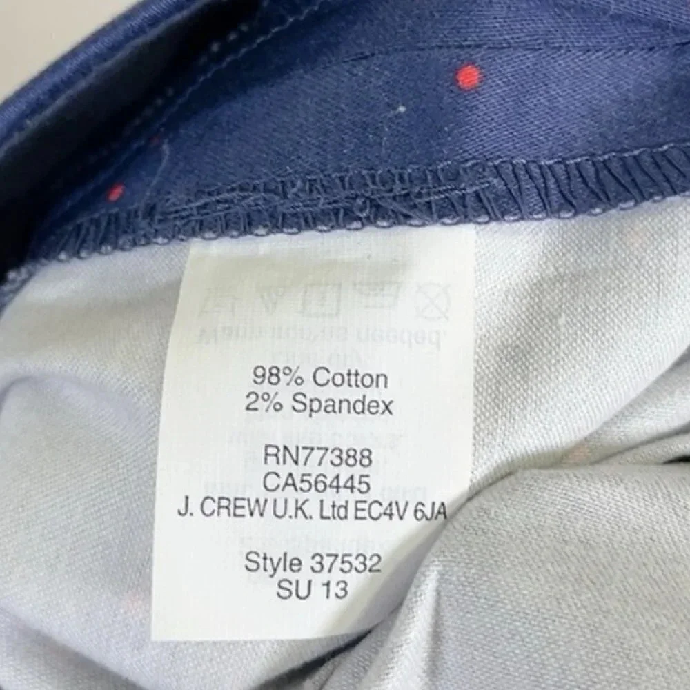 J.crew The Pencil Skirt Navy Red Polka Dot
